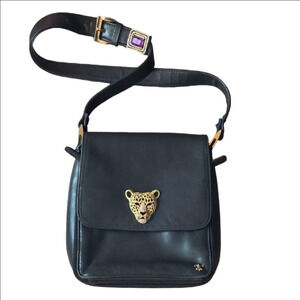 Custom Made - Black and Gold Crossbody Bag with Gems And Pendants